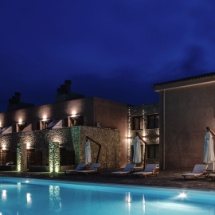 illuminated romantic swimming pool of perivoli country hotel and retreat in nafplio under magnificent starry night sky